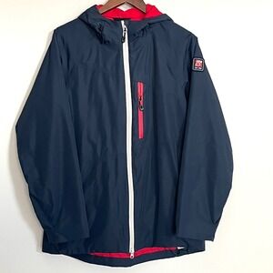 Chick-fil-A Team Style Employee Uniform Jacket Navy Blue Red Hooded Full Zip M